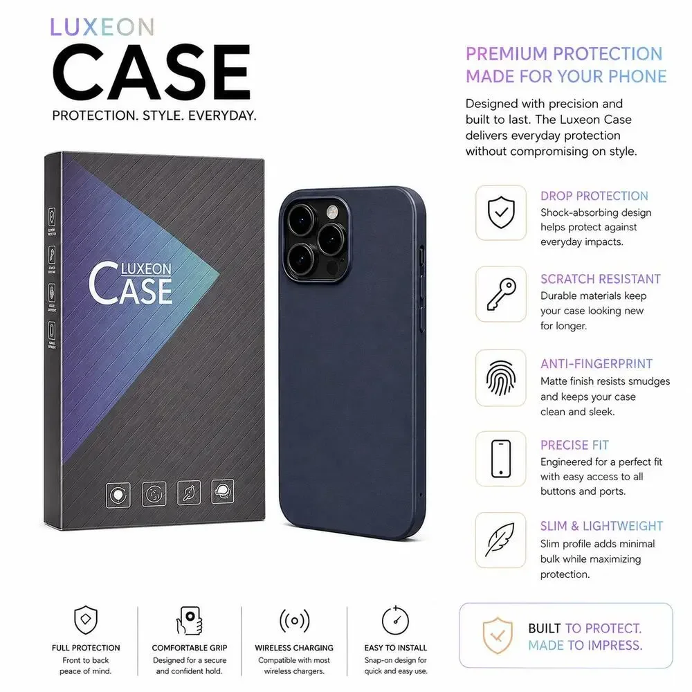 Lot 3 LUXEON Protective Matte Phone Case - Apple iPhone 15